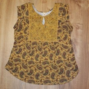 Paisley Print Crochet top